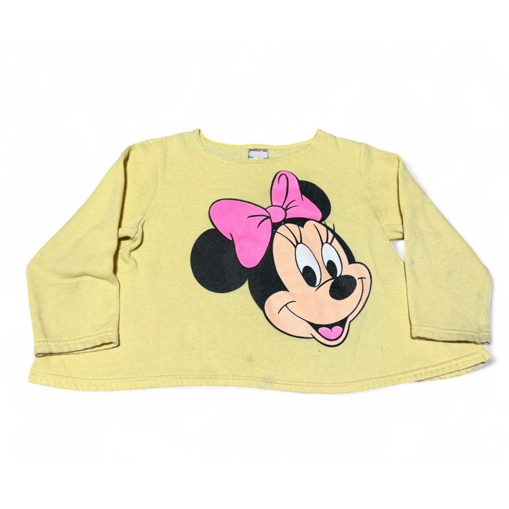 Vintage Minnie Mouse Sweatshirt Girls 4T Yellow Disney Mickey Inc USA